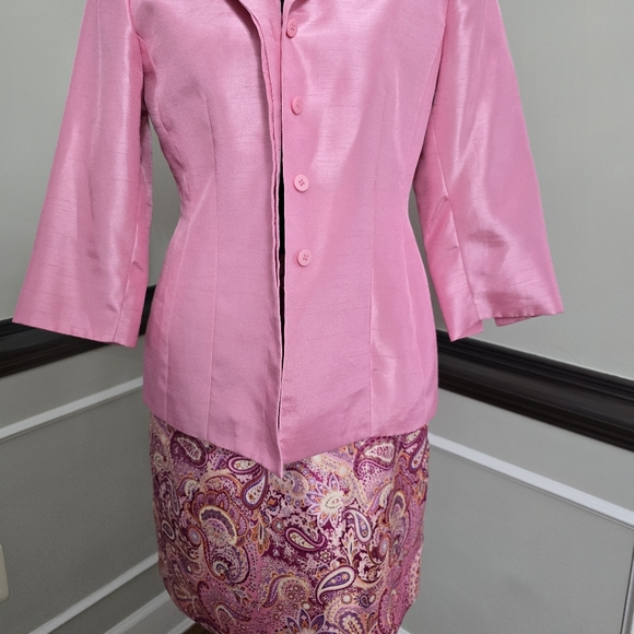 Pink 2pc suit by LeSuit, 6P, - Picture 8 of 9